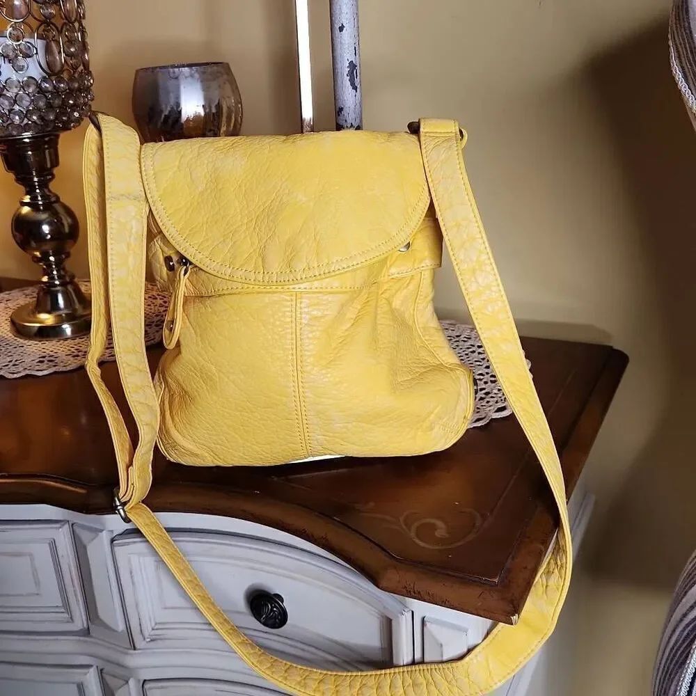 Yellow boho chic crossbody bag